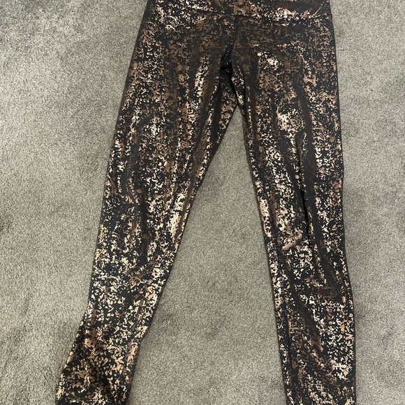 DYI grey and gold foil leggings tights, 7/8 ankle length, size M - Picture 4 of 4
